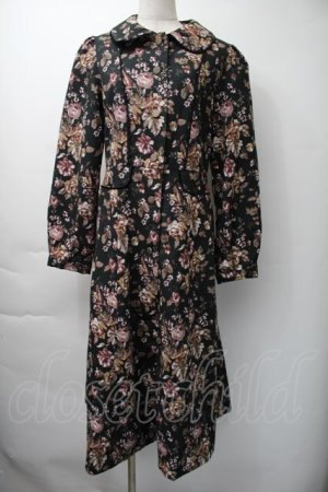 画像: axes femme / ゴブラン柄コート  黒 S-25-11-16-036-AX-CO-HR-ZS