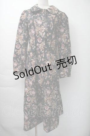 画像: axes femme / ゴブラン柄コート  黒 S-25-11-16-036-AX-CO-HR-ZS