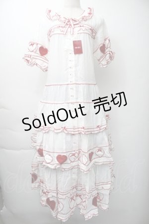 画像: PINK HOUSE / 関西限定ハートパッチワークワンピース  白ｘ赤 S-25-11-16-040-LO-OP-AS-ZS