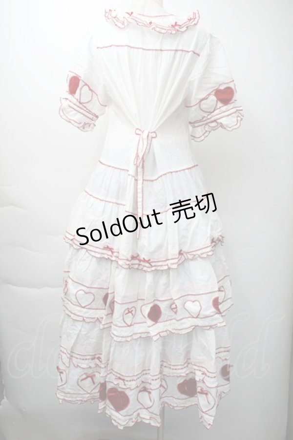 画像2: PINK HOUSE / 関西限定ハートパッチワークワンピース  白ｘ赤 S-25-11-16-040-LO-OP-AS-ZS (2)