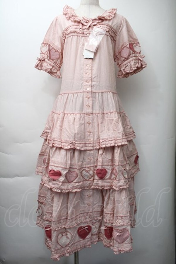 PINK HOUSE / 関西限定ハートパッチワークワンピース ピンク S-25-11
