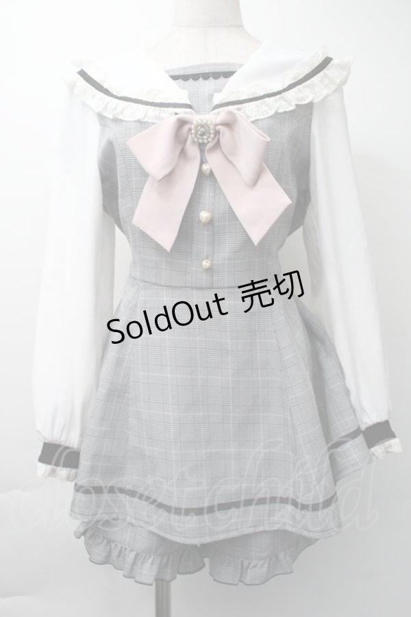 画像1: LIZ LISA / セーラーカラーセットアップ  グレー S-25-11-16-042-LO-OP-HR-ZS (1)