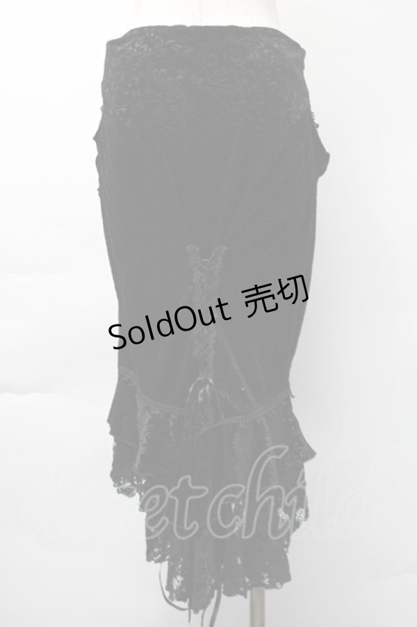 画像2: DARK IN LOVE / ベロアロングスカート  黒 S-25-11-16-049-PU-SK-AS-ZS (2)