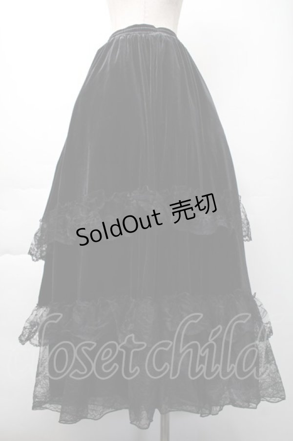 画像2: DARK IN LOVE / ベロアロングスカート  黒 S-25-11-16-050-PU-SK-AS-ZS (2)