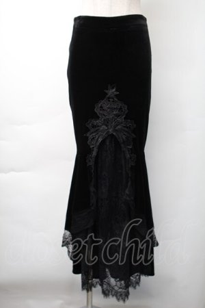 画像: DARK IN LOVE / ベロアロングスカート  黒 S-25-11-16-051-PU-SK-AS-ZS