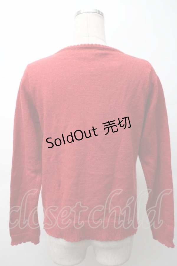画像2: PINK HOUSE / うさぎカーディガン  赤 S-25-11-16-008-LO-TO-AS-ZS (2)