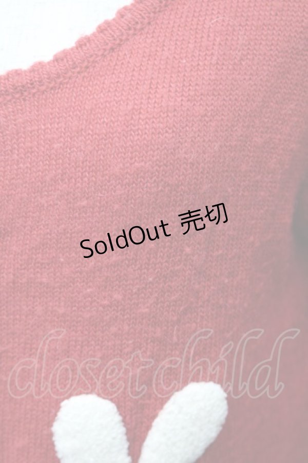 画像4: PINK HOUSE / うさぎカーディガン  赤 S-25-11-16-008-LO-TO-AS-ZS (4)
