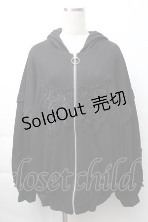 画像: REFLEM / 猫耳ジップアップパーカー  黒 S-25-11-16-016-PU-TO-AS-ZS