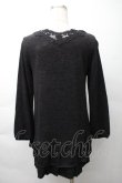 画像2: axes femme / レース襟付ロングカーディガン  黒 S-25-11-16-019-AX-BL-HR-ZS (2)