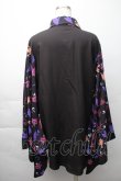画像2: NieR Clothing / 着物風袖ブロッキングシャツ【折鶴】  黒 S-25-11-16-020-PU-BL-HR-ZS (2)
