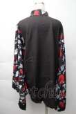 画像2: NieR Clothing / 着物風袖ブロッキングシャツ【和傘】  黒ｘ赤 S-25-11-16-022-PU-BL-HR-ZS (2)
