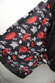 画像3: NieR Clothing / 着物風袖ブロッキングシャツ【和傘】  黒ｘ赤 S-25-11-16-022-PU-BL-HR-ZS (3)
