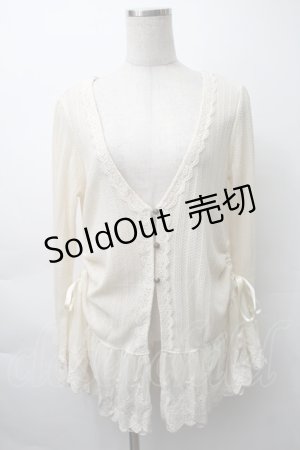 画像: axes femme / チュールフリルカーディガン  オフ S-25-11-16-003-AX-TO-HR-ZS