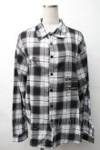 画像1: NieR Clothing / 刺繍チェックシャツ  黒ｘ白 S-25-11-16-024-PU-BL-HR-ZS (1)