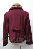 画像2: axes femme / ファー衿ショートコート  ワイン S-25-11-16-025-AX-CO-AS-ZI (2)