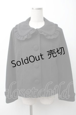 画像: axes femme kawaii / フリルカラーショートコート  黒 S-25-11-16-027-AX-CO-HR-ZS