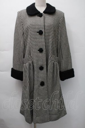画像: Emily Temple cute / 千鳥柄コート  黒 S-25-11-16-031-ET-CO-HR-ZS