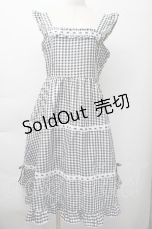 画像: Cherirulu Chocola / ギンガムチェックジャンパースカート  黒ｘ白 S-25-11-18-047-LO-OP-HR-ZS