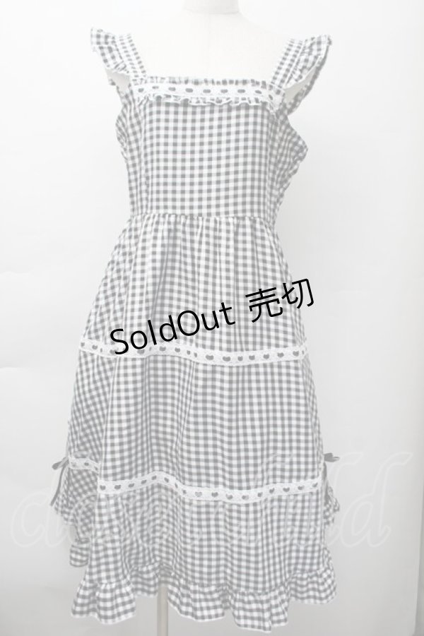 画像1: Cherirulu Chocola / ギンガムチェックジャンパースカート  黒ｘ白 S-25-11-18-047-LO-OP-HR-ZS (1)