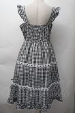 画像2: Cherirulu Chocola / ギンガムチェックジャンパースカート  黒ｘ白 S-25-11-18-047-LO-OP-HR-ZS (2)