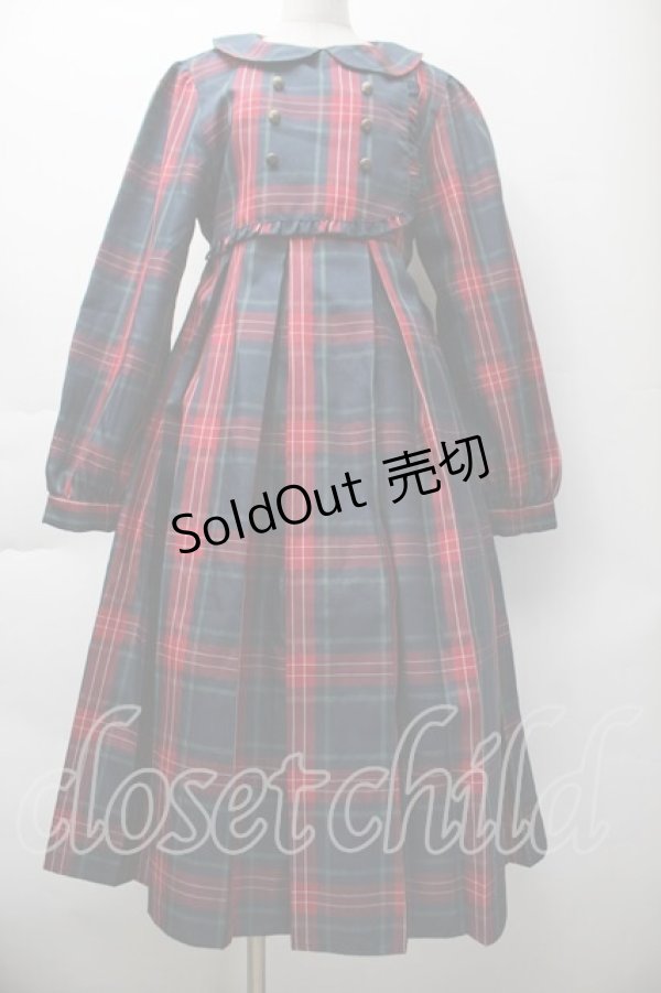 画像1: FLC / 皆方由衣コラボ MINA*タータンチェックワンピース L 赤ｘグリーン S-25-11-18-049-LO-OP-HR-ZS (1)
