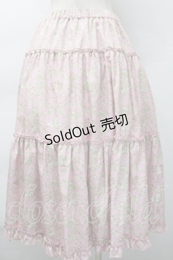画像2: m petit by misako / AM*ジュイパニエスカート LL ピンクｘオフ S-25-11-18-052-LO-SK-HR-ZS (2)