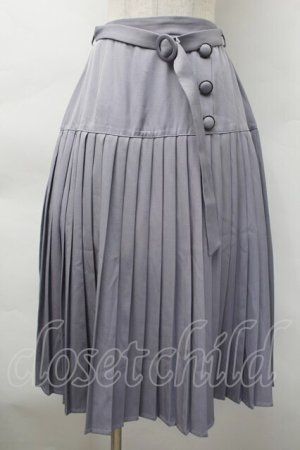 画像: axes femme / 切替プリーツミディスカート  ブルー S-25-11-18-055-AX-SK-HR-ZS