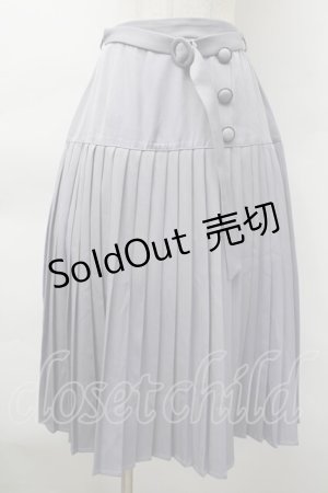 画像: axes femme / 切替プリーツミディスカート  ブルー S-25-11-18-055-AX-SK-HR-ZS