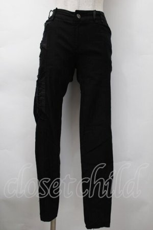 画像: Ozz Croce / サイドレースアップスキニーパンツ  黒 S-25-11-18-056-OO-PA-HR-ZS