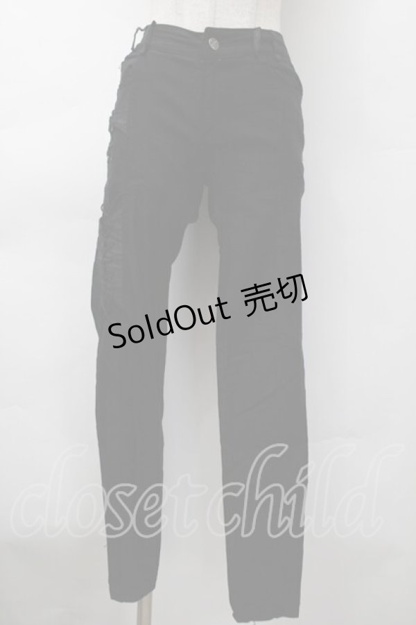 画像1: Ozz Croce / サイドレースアップスキニーパンツ  黒 S-25-11-18-056-OO-PA-HR-ZS (1)