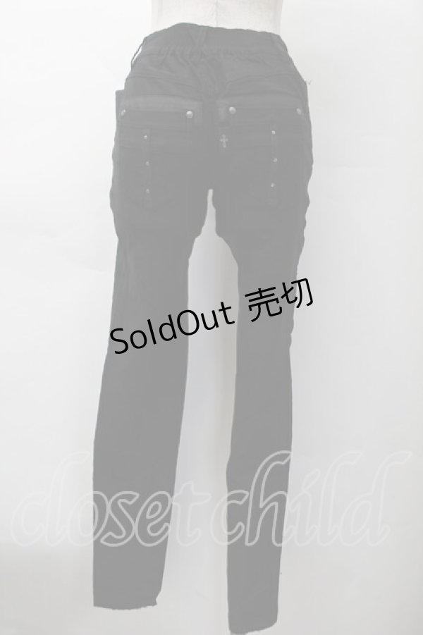 画像2: Ozz Croce / サイドレースアップスキニーパンツ  黒 S-25-11-18-056-OO-PA-HR-ZS (2)