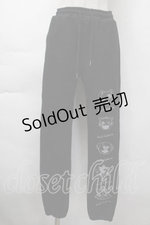 画像: NieR Clothing / プリント裏起毛スウェットパンツ  黒 S-25-11-18-058-PU-PA-HR-ZS