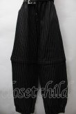 画像1: NieR Clothing / ベルト付きストライプパンツ  黒 S-25-11-18-059-PU-PA-HR-ZS (1)