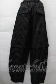 画像2: NieR Clothing / ベルト付きストライプパンツ  黒 S-25-11-18-059-PU-PA-HR-ZS (2)