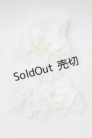 画像: LOLITA / パールリボンレースお袖とめ  白 S-25-11-18-005-LO-AC-HR-ZS