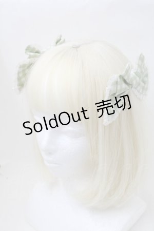 画像: metamorphose / ギンガムレースリボンコーム  グリーンｘ白 S-25-11-18-009-ME-ZA-HR-ZS