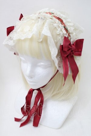 画像: BABY,THE STARS SHINE BRIGHT / Lady Victorian Rose Jewelry〜想いは薔薇の花びらの上に〜柄ヘッドドレス  赤ｘキナリ S-25-11-18-011-BA-AC-HR-ZS