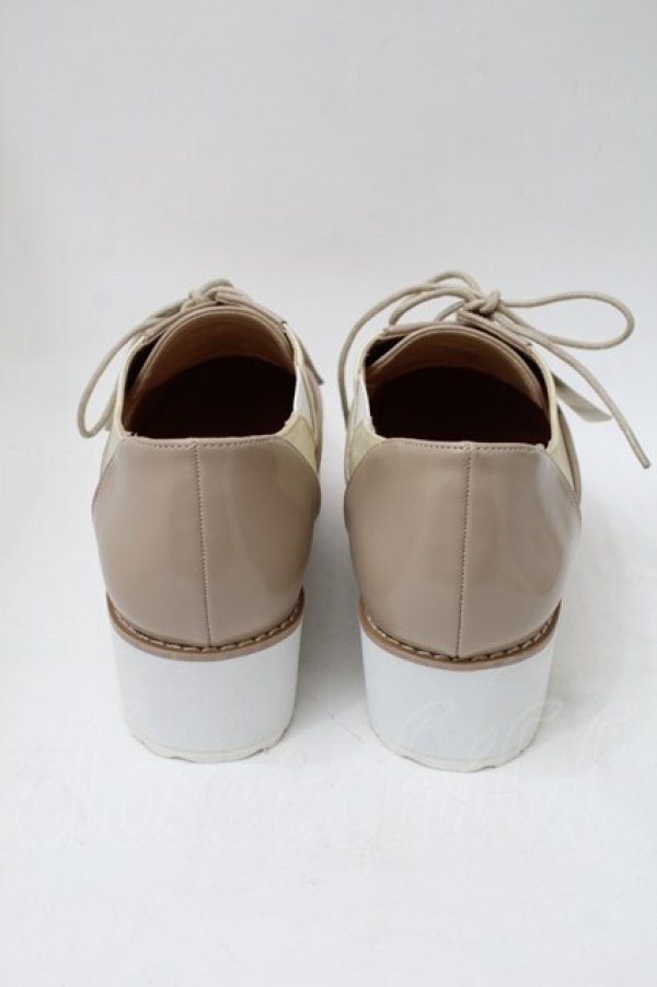 画像3: axes femme / ウィングチップ厚底シューズ M ベージュ S-25-11-18-001-AX-SH-HR-ZS (3)