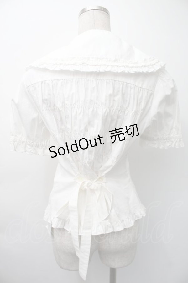画像2: metamorphose / Lace up dollセットのブラウス  白 S-25-11-18-018-ME-BL-HR-ZS (2)