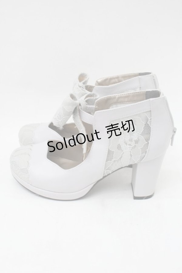 画像2: axes femme / レースｘリボンヒールブーツ M グレー S-25-11-18-002-AX-SK-HR-ZS (2)