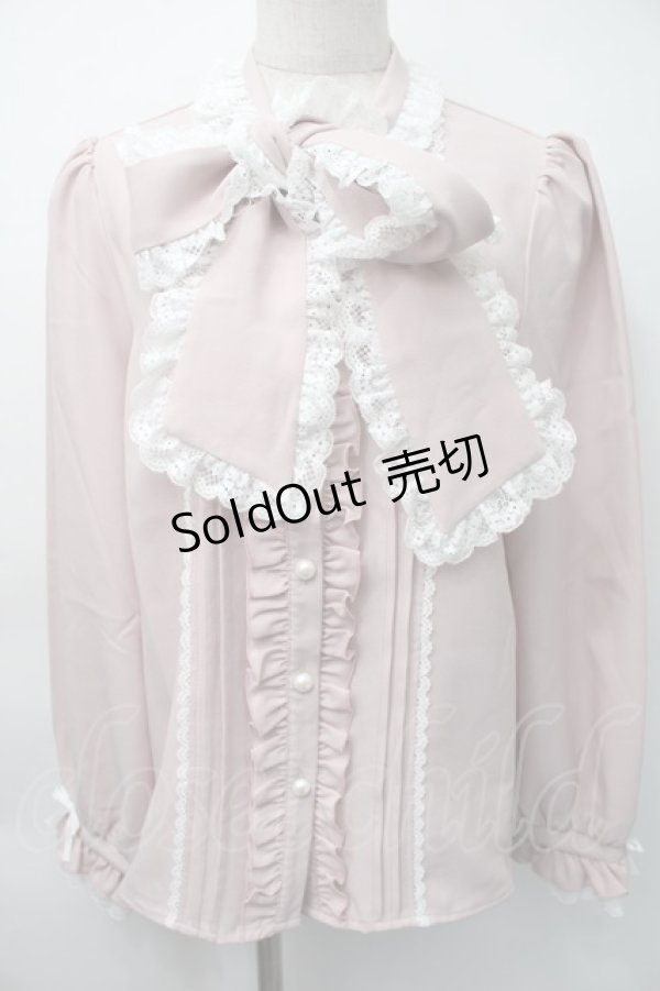 画像1: Dear My Love / レースフリルたっぷり上品ボウタイリボンブラウス LL ピンク S-25-11-18-020-EL-BL-HR-ZI (1)