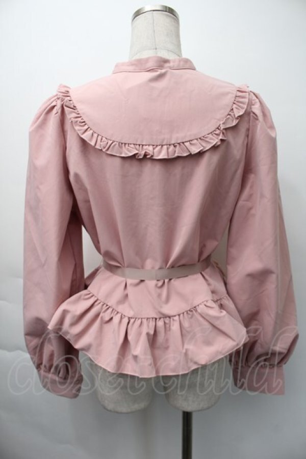 画像2: FLC / 皆方由衣コラボペプラムブラウス L ピンク S-25-11-18-023-LO-BL-HR-ZS (2)