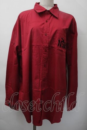 画像: NieR Clothing / 刺繍シャツ  赤 S-25-11-18-024-PU-TO-HR-ZS