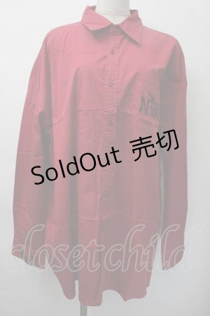 画像: NieR CLOTHING / 刺繍シャツ  赤 S-25-11-18-024-PU-TO-HR-ZS