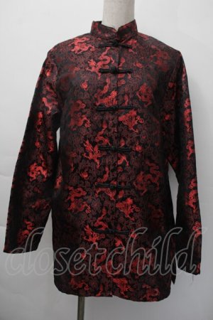 画像: LISTEN FLAVOR / ブロケードチャイナシャツ  黒 S-25-11-18-026-PU-BL-AS-ZS