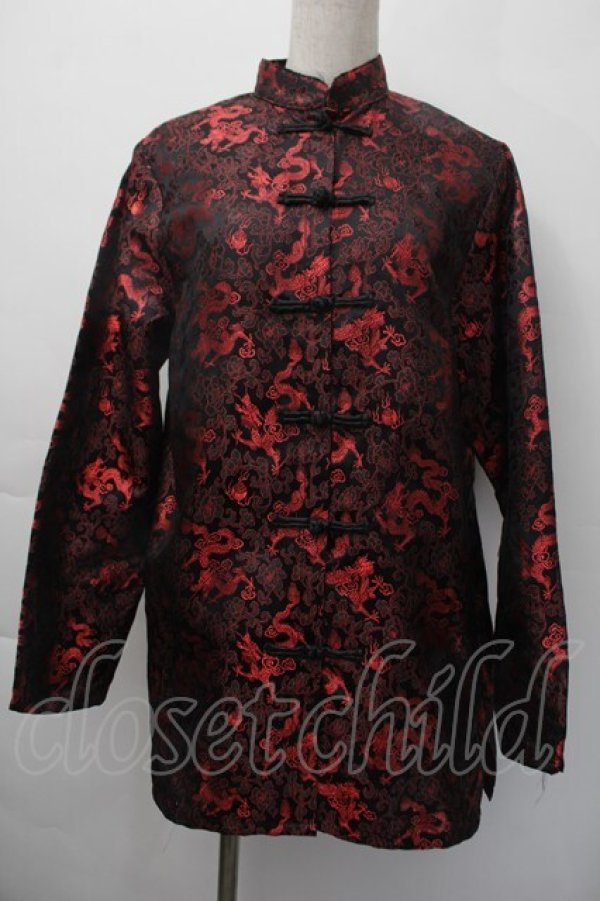 画像1: LISTEN FLAVOR / ブロケードチャイナシャツ  黒 S-25-11-18-026-PU-BL-AS-ZS (1)