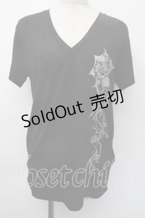 画像: Sixh / バラプリントTシャツ  黒 S-25-11-18-030-HN-TS-HR-ZS