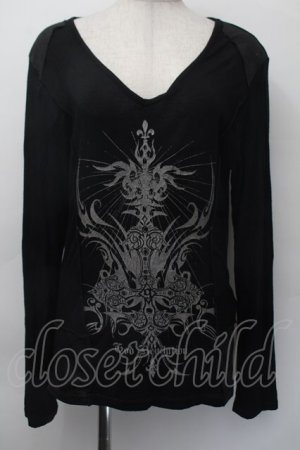 画像: Sixh / プリントロングTシャツ  黒 S-25-11-18-031-HN-TS-HR-ZS