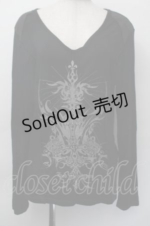 画像: Sixh / プリントロングTシャツ  黒 S-25-11-18-031-HN-TS-HR-ZS