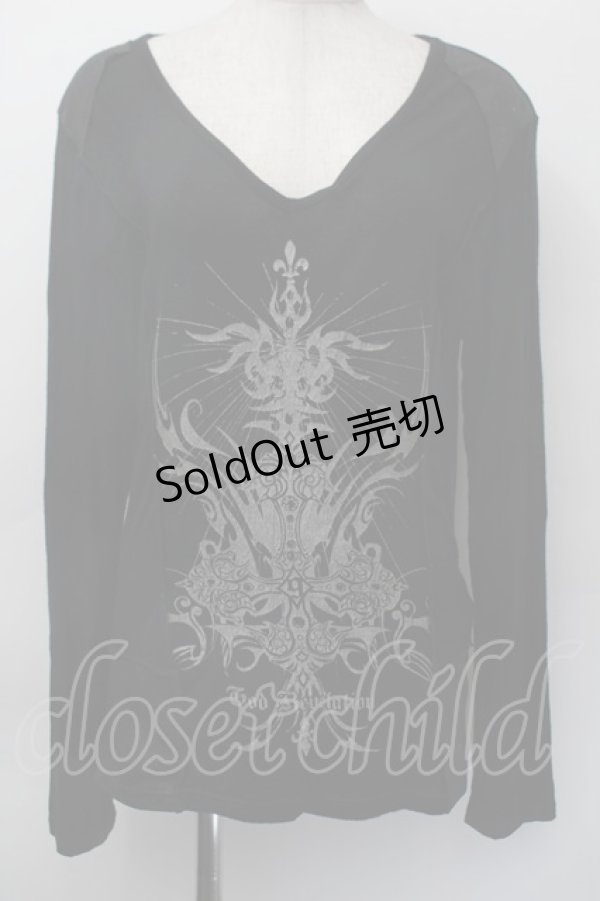 画像1: Sixh / プリントロングTシャツ  黒 S-25-11-18-031-HN-TS-HR-ZS (1)